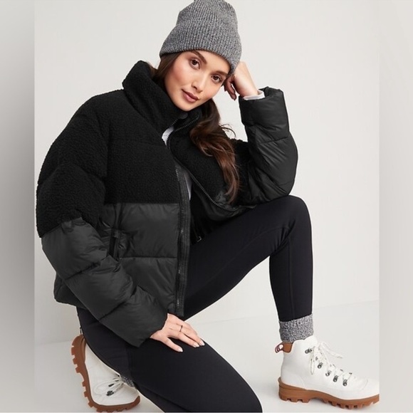 NWT! Short Sherpa-Paneled Puffer Jacket - XL PETITE ONLY - Picture 2 of 3